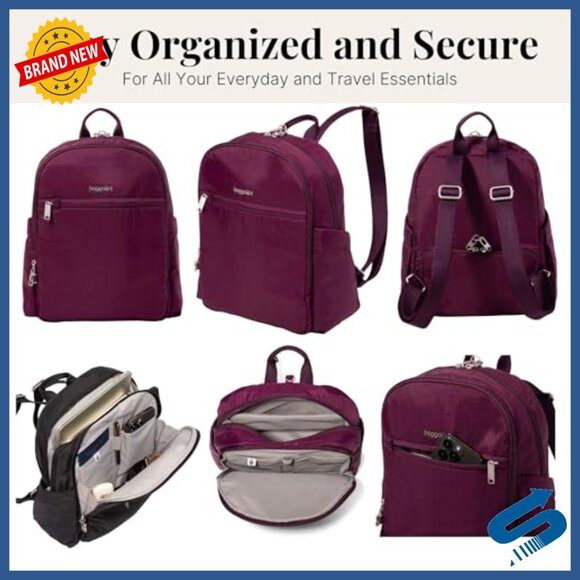 Anti-Theft Travel Backpack 9.4x13x5 Locking Zippers RFID Slash-Resistant main image 4